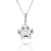 359335 FURRY COMPANIONS S/P PAW PRINT NECKLACE